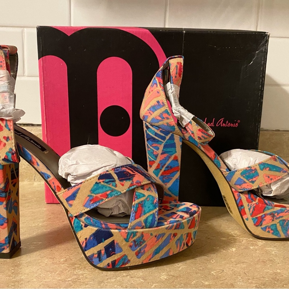 Michael Antonio Multicolor Platform Heels